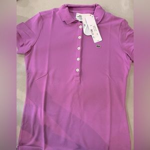 Lacoste Pique Stretch Purple Polo NWT